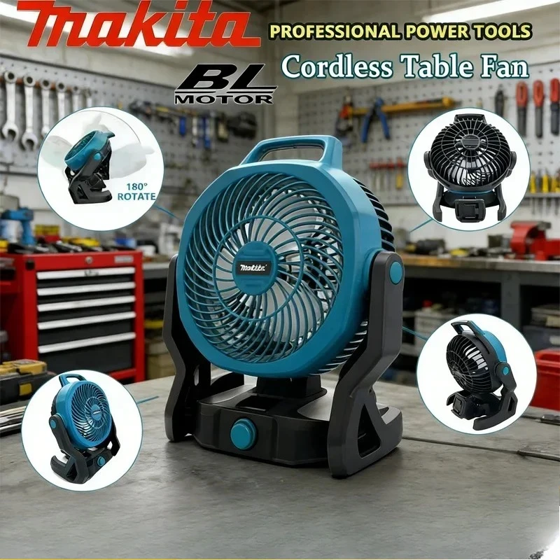 

Makita Power Tool Rechargeable Electric Fan Outdoor Camping Fan Air Circulator Cordless Fan Head Rotation Tent Fan