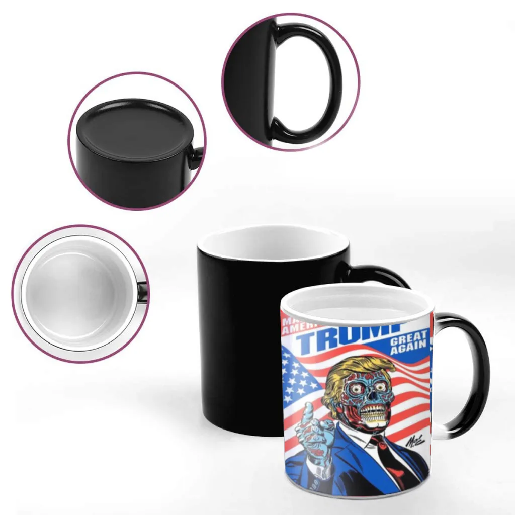 USA Trump Expressions One Piece Coffee Mugs And Mug Creative Color Change Tea Cup Ceramic Milk Cups Novelty Gifts