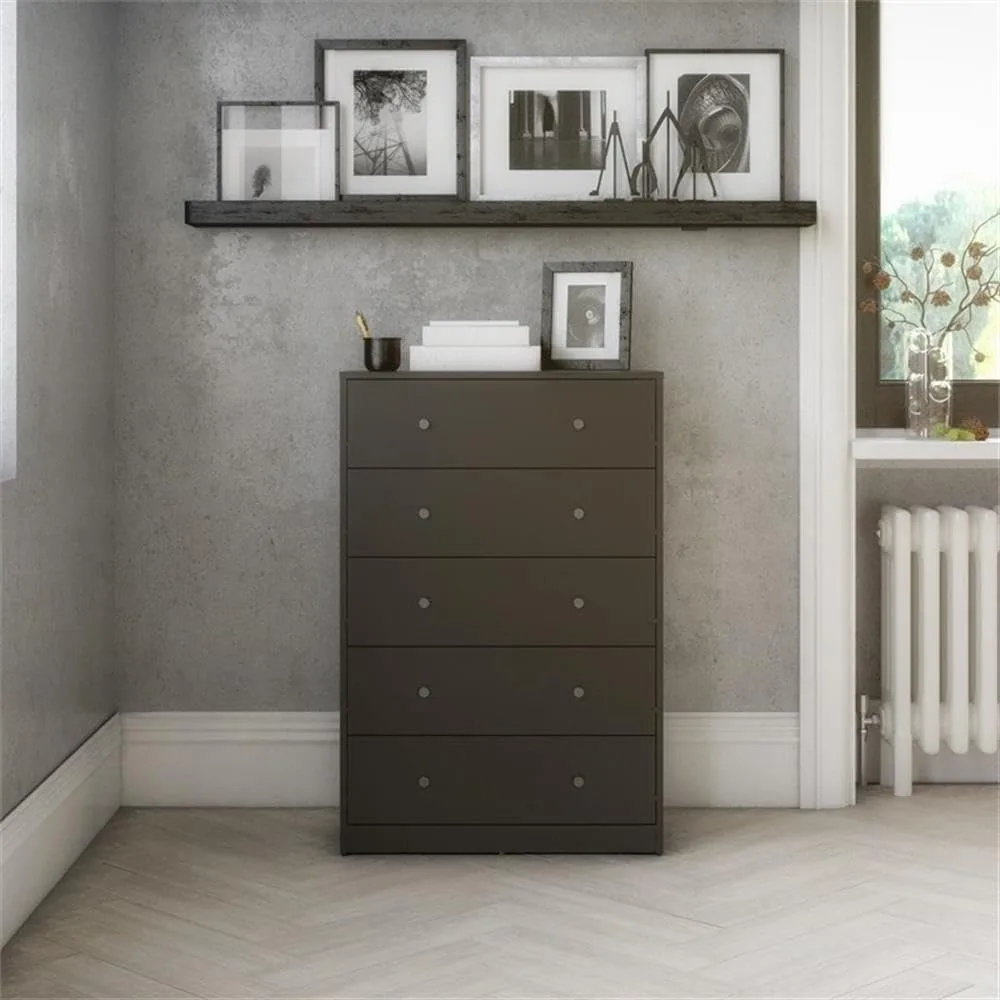 5, Bedroom Furniture, Silver Handles, Modern and Elegant Design Drawer Chest