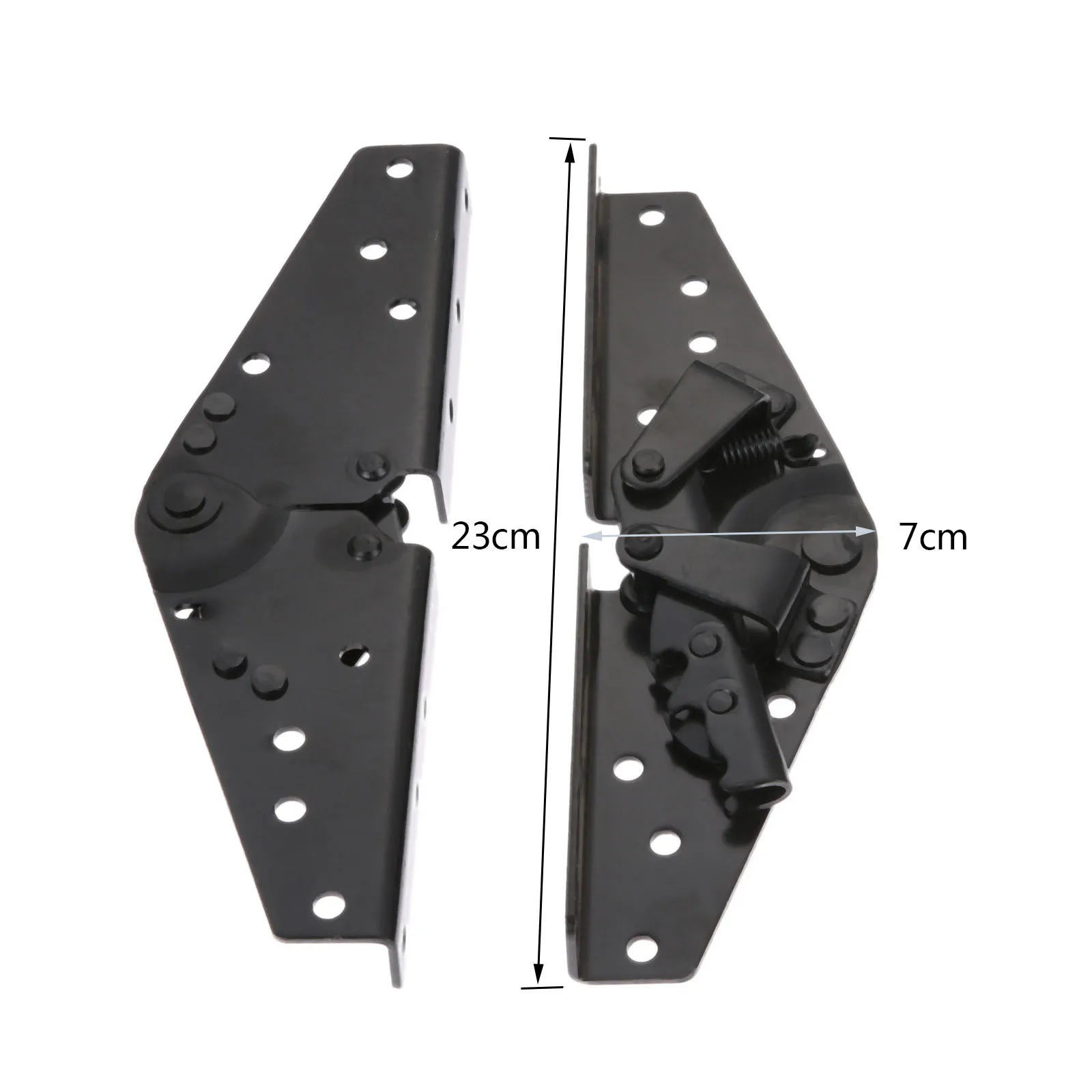 DRELD 2pcs/1Pair Iron Adjustable 3-Position Furniture Sofa Bed Angle Mechanism Hinges Furniture Hardware Fittings w/Screws Black