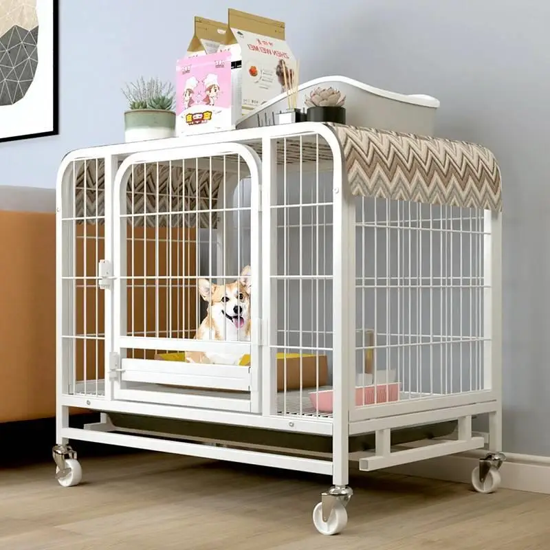 

Kennel with toilet Automatic dog cage Medium sized Small dog Indoor teddy corgi house Large dog pet