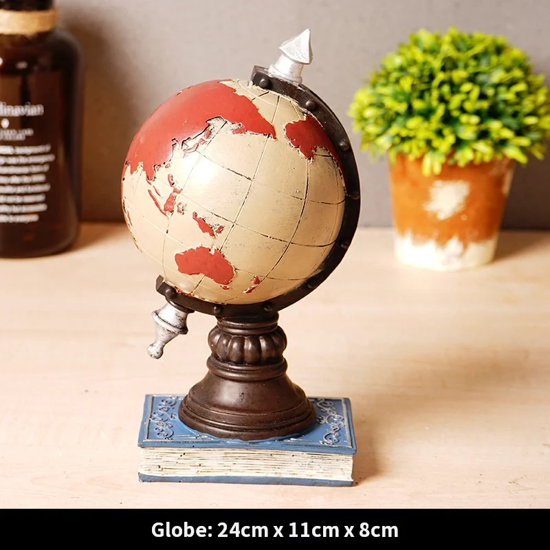 Retro Nostalgic Resin Desktop Ornaments Featuring Architectural Motifs Including Vintage Camera Projector Radio Phonograph Fan R