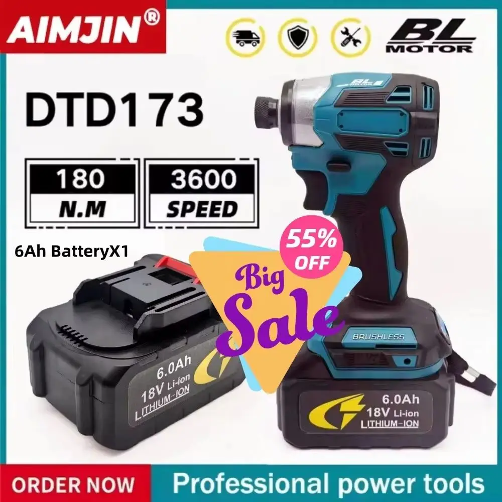 

For Makita 18V DTD173 Cordless Screwdriver Electric Key Wrench Torque Toos Impact Gun Power Tools Wireless Drill