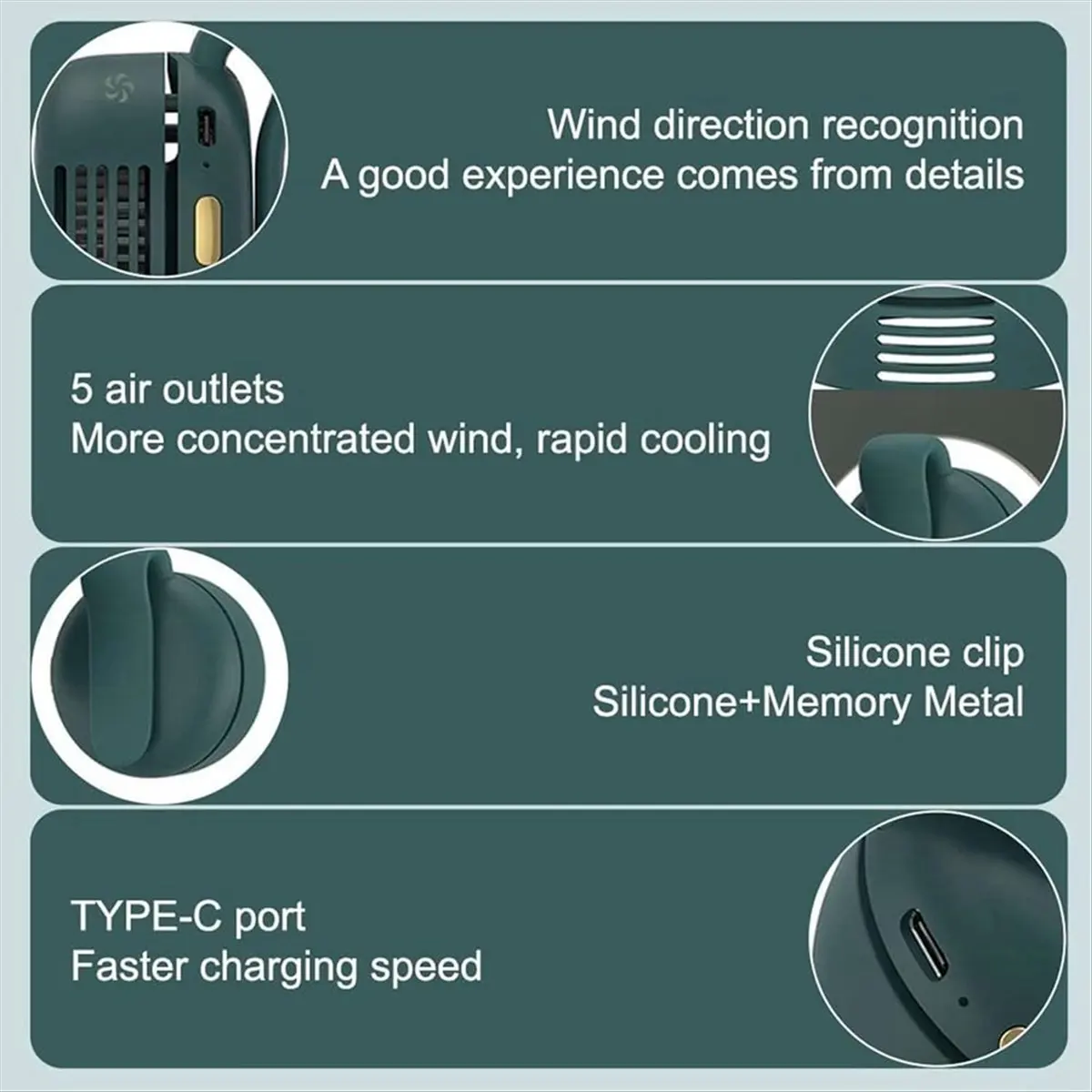 【Newest AT03】Small Whirlwind Clip Waist Neck Fan, Portable Rechargeable Mini Belt Fan,Quiet, - Ideal for , Gym