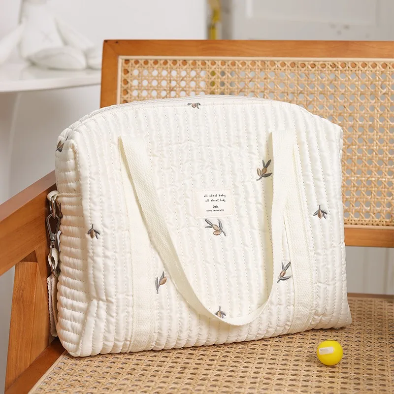 Cotton Baby Diaper Bag Embroidery Mommy Bag Handbags For Newborn Maternity Large Capacity Outdoor Multifunctional