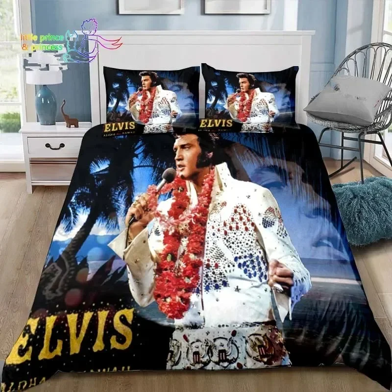 Poster Collection E-Elvis Presley Bedding Set Single Twin Full Queen King Size Bed Set Adult Kid Bedroom Bedding Gift