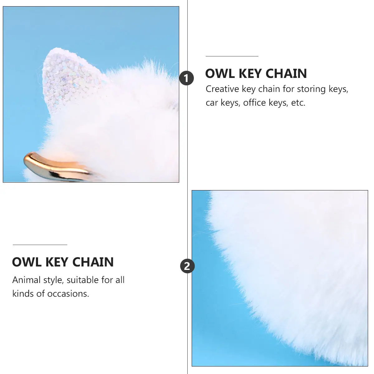 

2 Pcs Backpack Pendant Chain Car Keyring Bag Decoration Keychain Cat Hanging Ornament