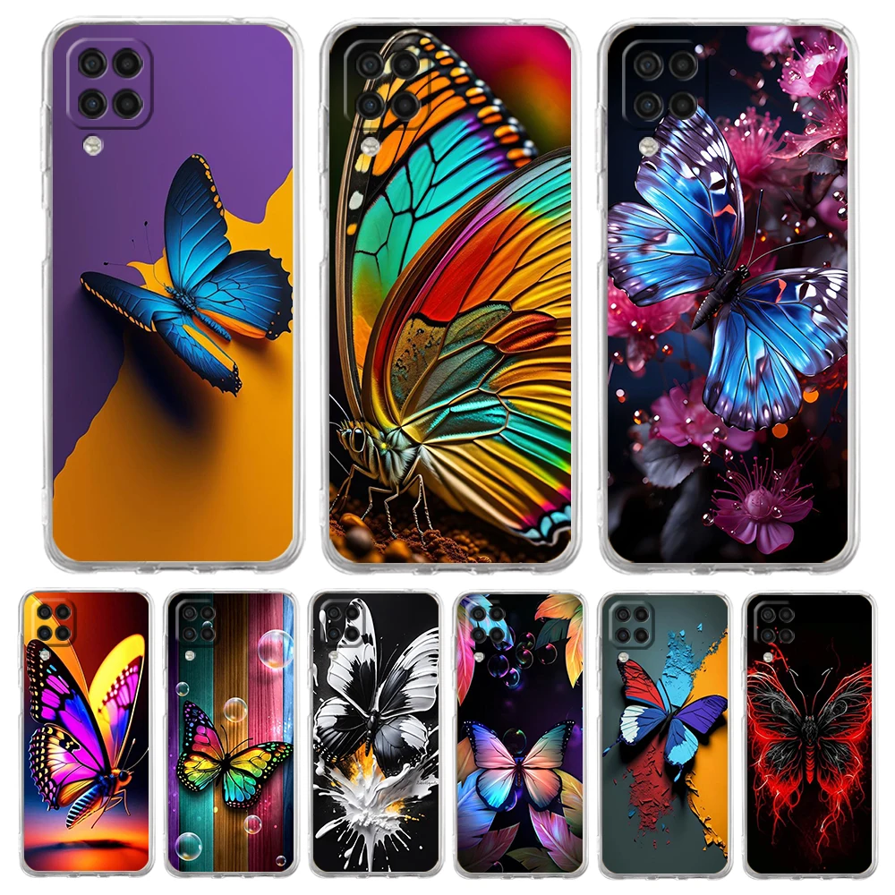 

Butterfly Phone Case for Samsung Galaxy A13 A22 A32 A52 A53 A72 A51 A71 A11 A31 A41 A01 A21S 5G Transparent Shell Capas Bags TPU