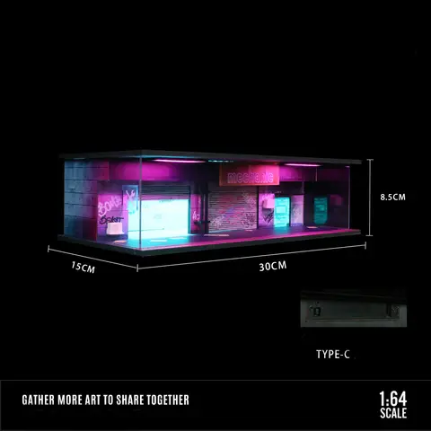 Bilgaragemodell 1:64 Skala Diorama Bilgaragemodell med LED-lampor Parkeringsplatser Stad DIY Modellset Samling Presentpresenter 10 best sales diorama parkeringsplats - №2