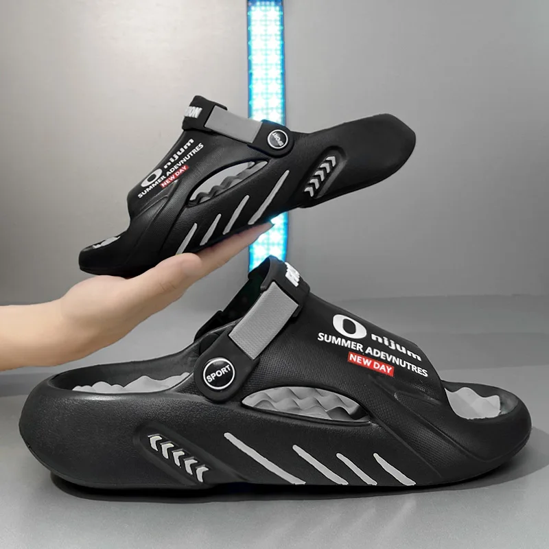 

2026 Men Slide Sports Sandals Summer Non Slip Durable Outdoor Slippers Soft Cushioned Clogs Dual Use Garden Driving Shoes