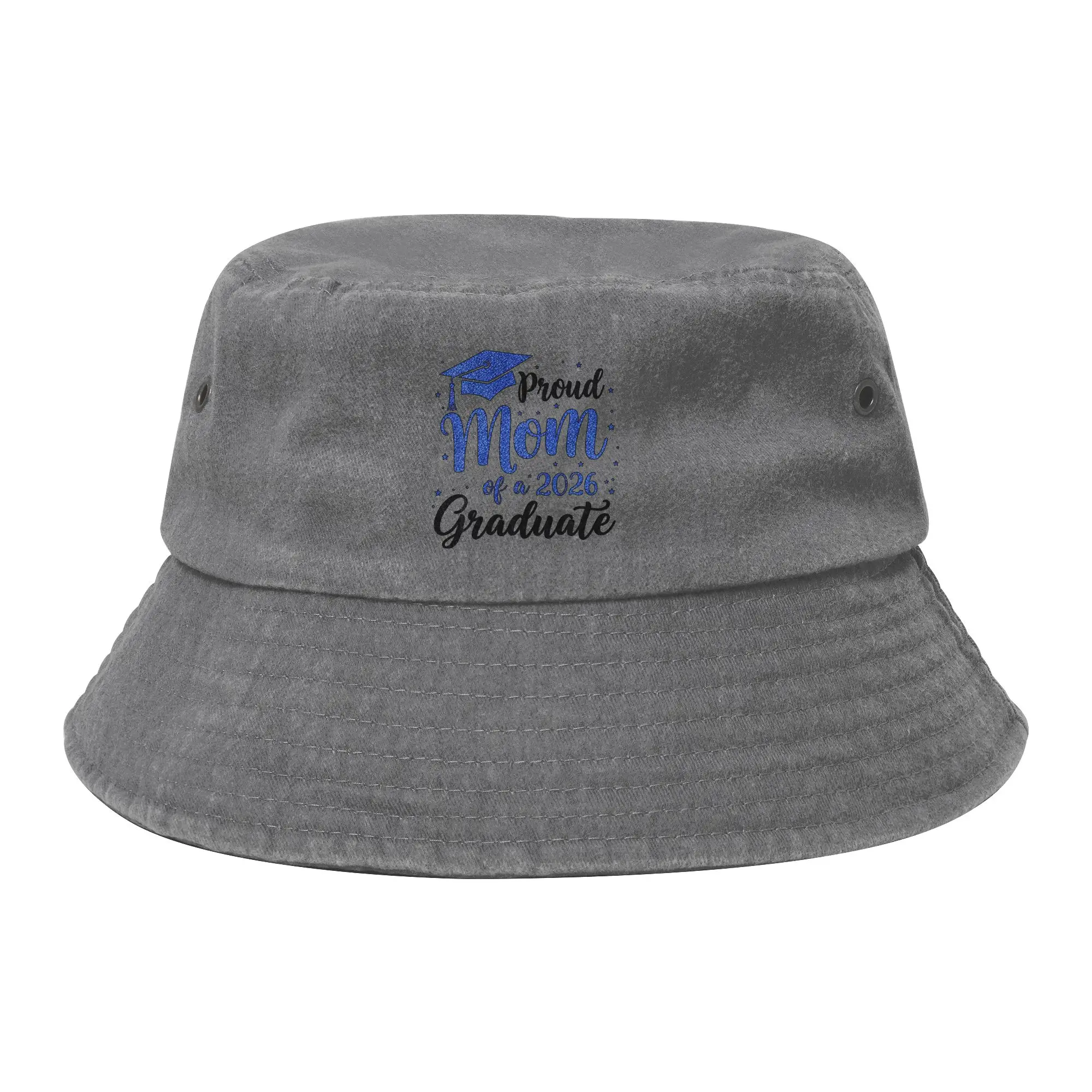 Summer Travel Headwear Class Of 2026 Proud Mom Of A Graduate Bucket Hats Teen Distressed Denim Sun Hats Fishing Caps Vacation