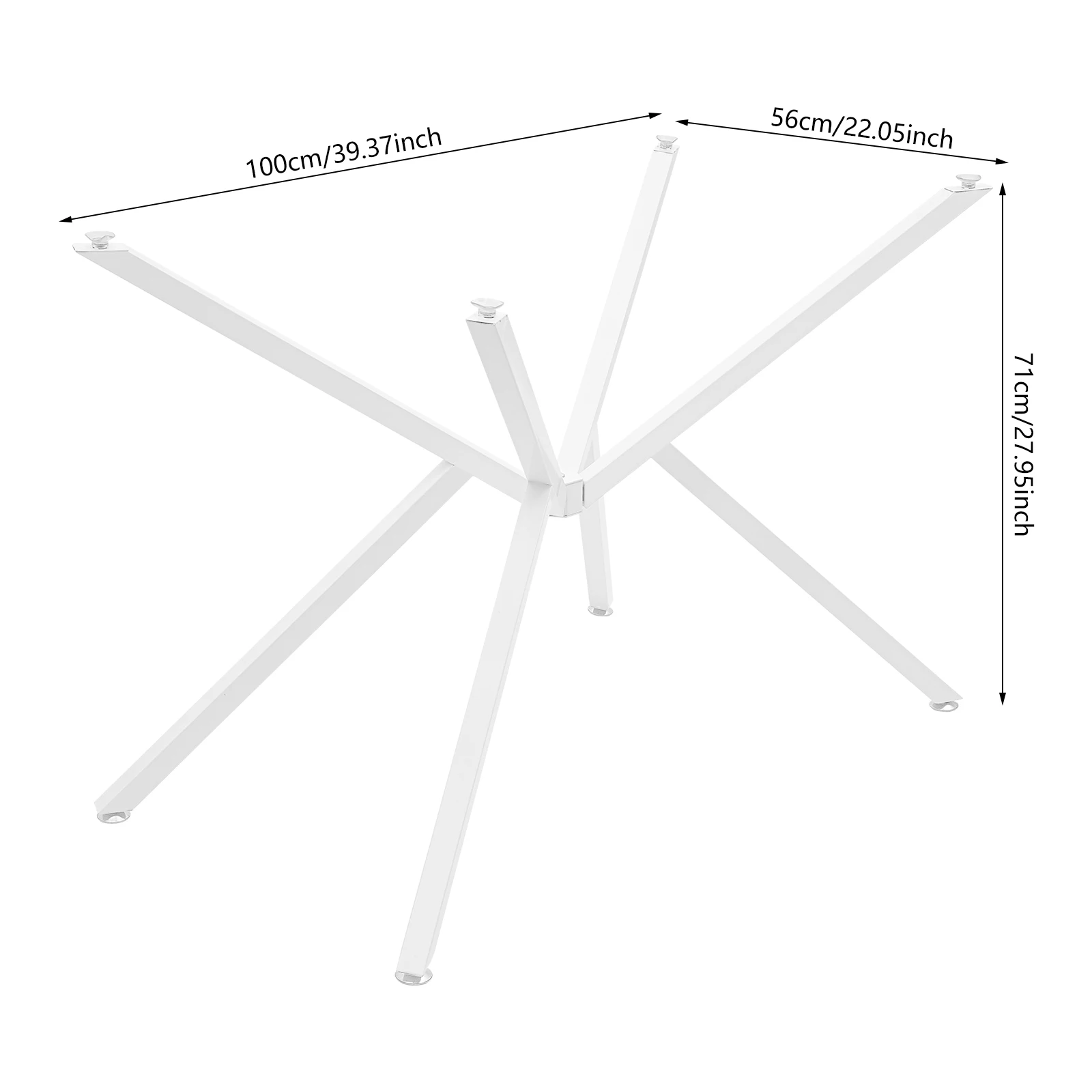 White Iron 39.37-inch Metal Legs 30 Square Tube Thickened Load-bearing Legs Modern Minimalist DIY Coffee Table Table Bracket