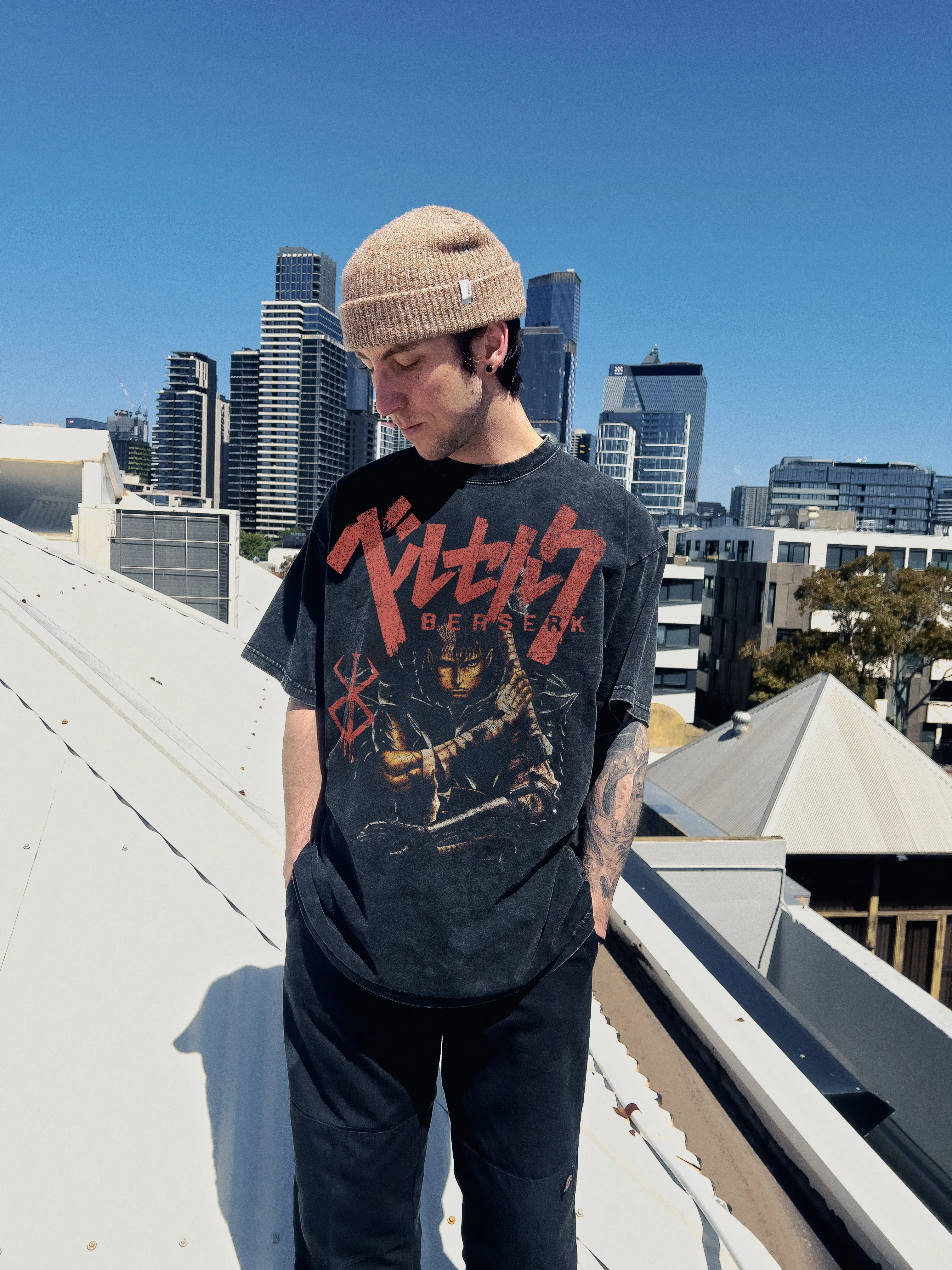 تي شيرت أنيمي الشجاعة Berserk عتيق ثقيل الوزن كبير الحجم Y2k للنساء والرجال Harajuku قطن بأكمام قصيرة ملابس نسائية للرجال