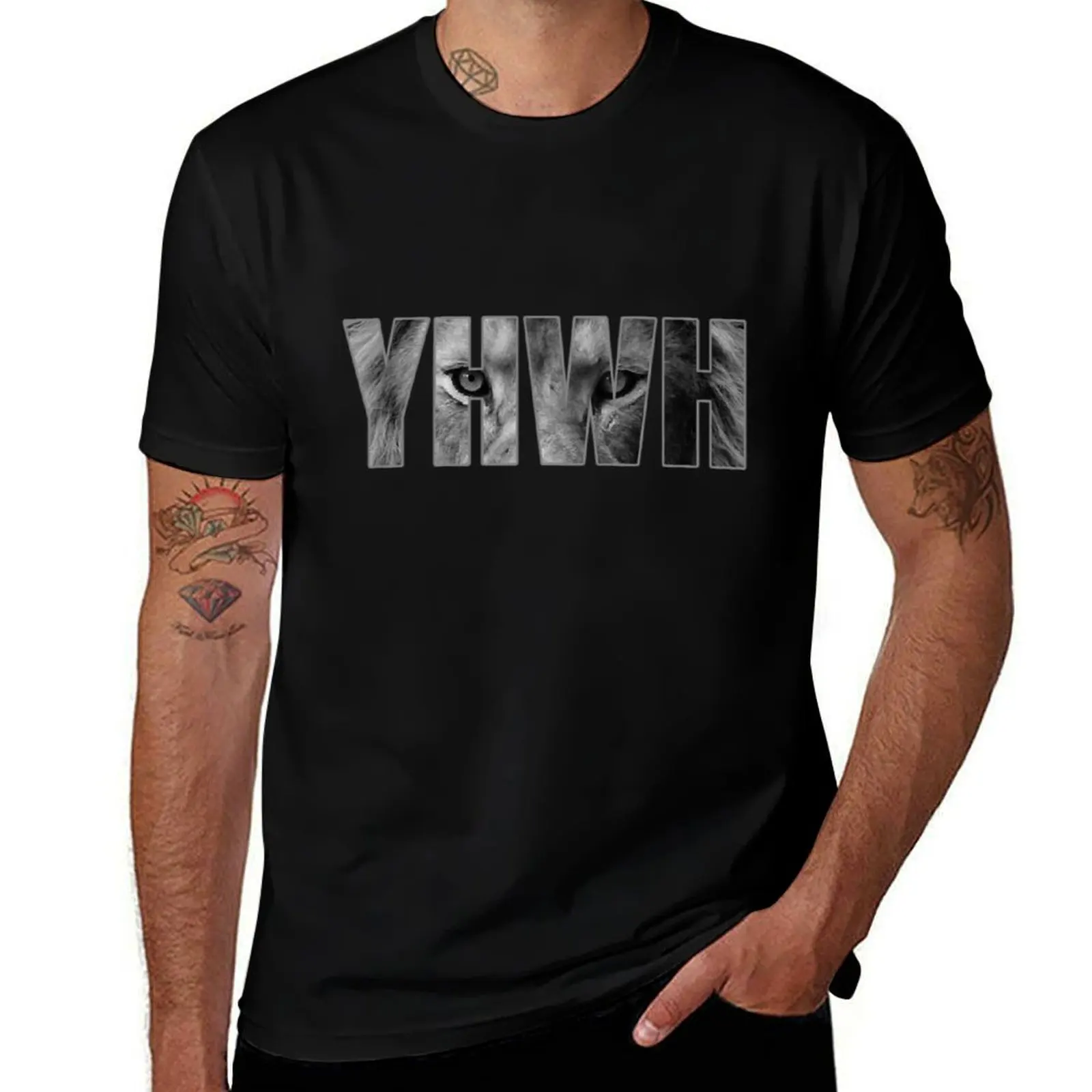 YHWH Yahweh God Lion Gift T-Shirt Street Style Casual Tee Shirt T-Shirt