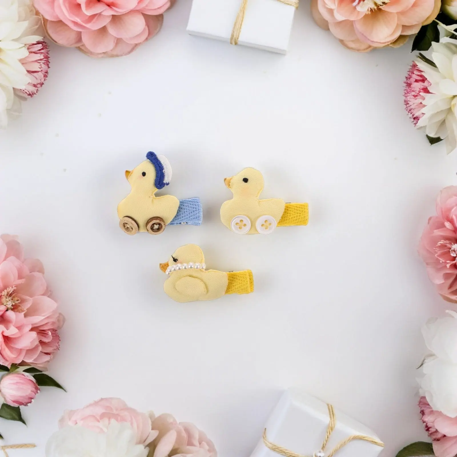 

6Pcs Mini Animal Hair Clips Set Cartoon Duck Barrette Kawaii Hairpin for Infants Non Slip Alligator Clip
