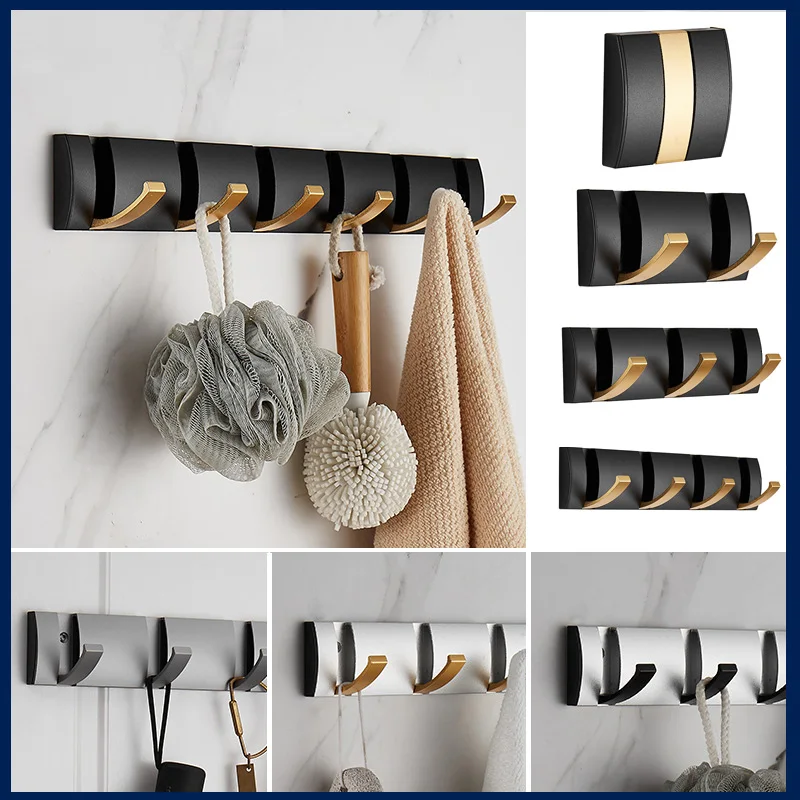 Nordic Towel Hooks for Bathroom Wall Hook Hanger Wardrobe Clothes Hooks Bathroom Accessories for Shower Room Robe Hooks