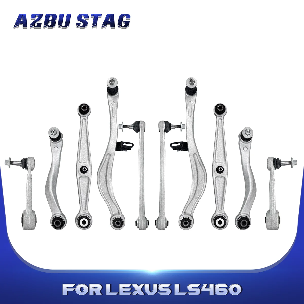 

AzbuStag 10Pcs Rear Lower Upper Forward Control Arm Lateral Link for LEXUS LS460 LS600h 2007 2008 2009 2010 2011 2012 2013-2017