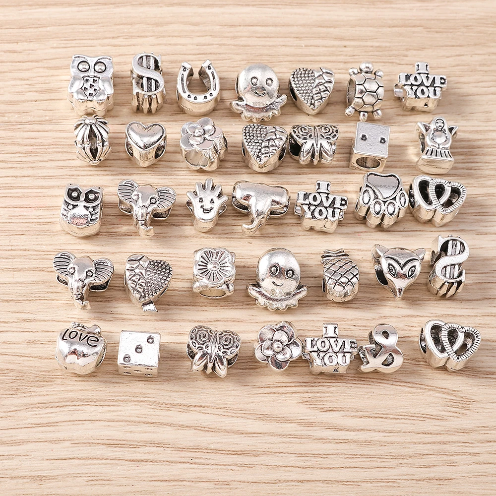Tusember Mix Legierung Tier Blumen Herzen Anhänger-Charms Passend für Original 925 Sterling Silber Armband DIY Schmuckherstellung – Detail 5