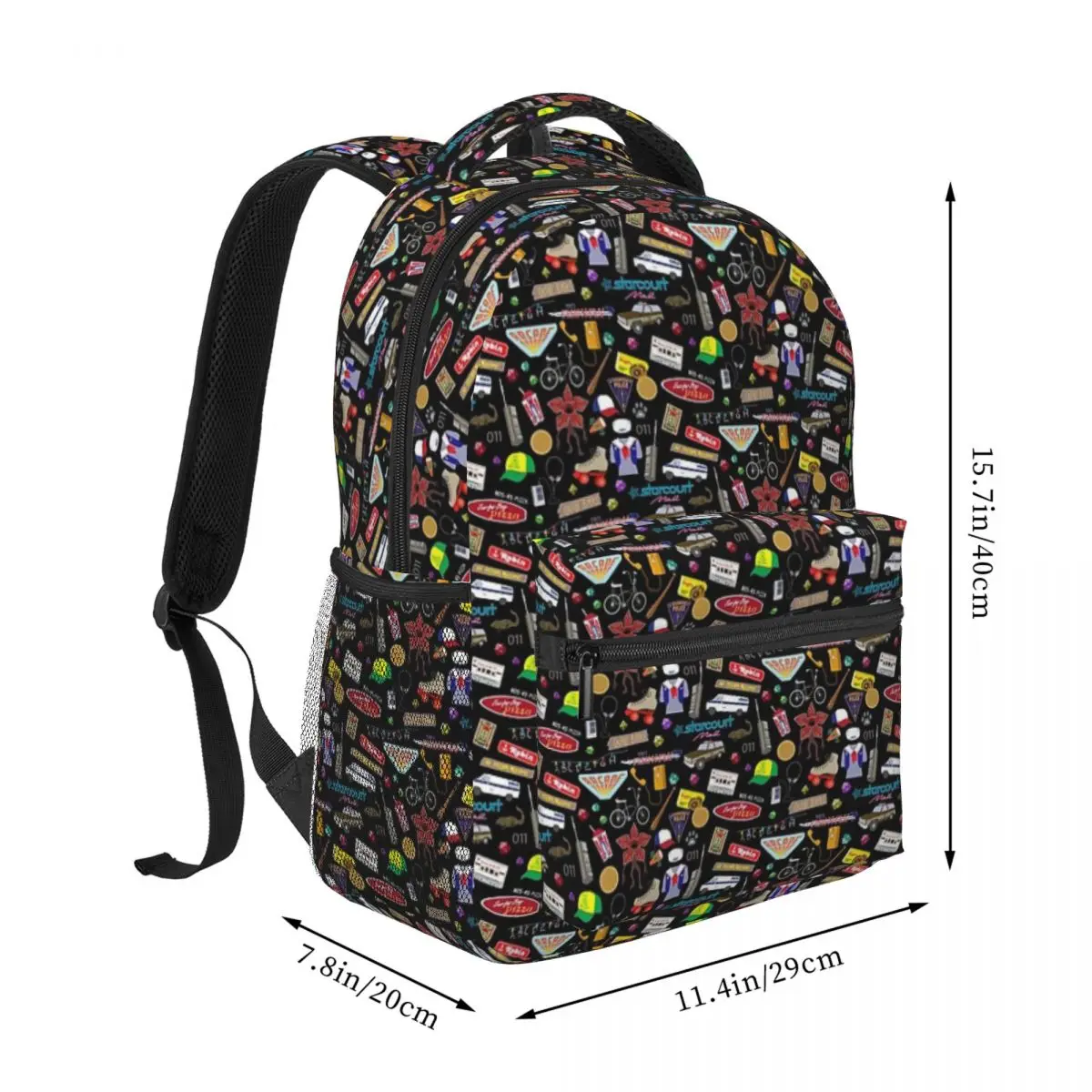 Stranger Things Pattern School Bag, mochila leve impressão, elegante, novo