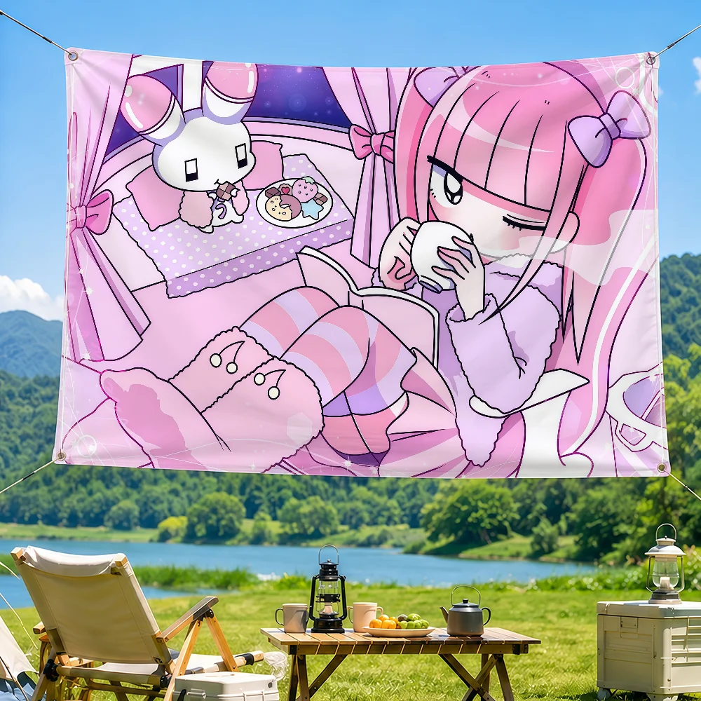 Yami Kawaii Menhera-chan flag Decorative Home Yard & Garden Decor Banner - Indoor Outdoor Wall Hanging Flag