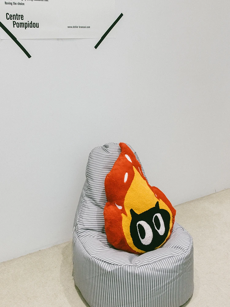 Adorable Flame Shaped Throw Pillow Original Design Funny Sleep Pillow Sofa Cushion Polyester Fiber Unique Shape Home Decor
