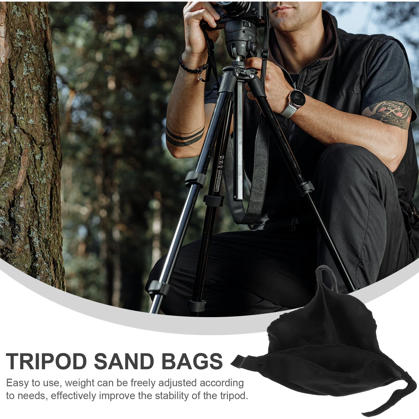 

Photo Sandbag Lightweight Tripod Legs Weight Bag for Boom Arms Lamp Holder Secure Fixing Tool for Outdoor Events Wind Resistant