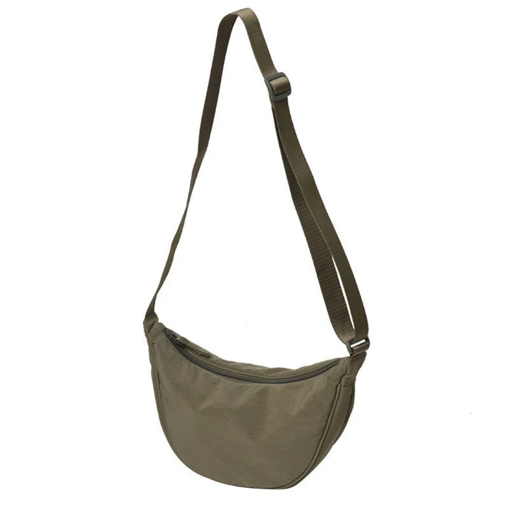 

Large Capacity Nylon Hobos Bag Solid Color Simple Design Messenger Bag Vintage Style Cotton Filled Shoulder Bag Ladies Purse