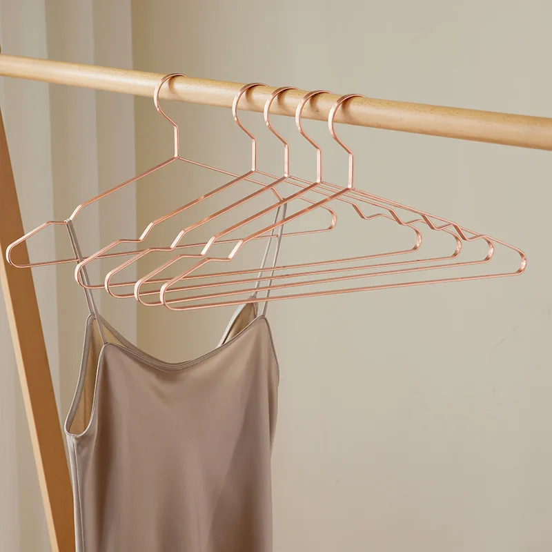 5pcs Metal Hanger for Clothes ,Anti-slip Seamless Drying Rack for Skirt Coat Jackets,Closet Organizer System