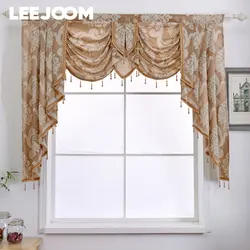 LEEJOOM High Quality European Style Jacquard Curtain Short Curtain Drapes Living Room Bedroom Valance Home Decoration 1PC
