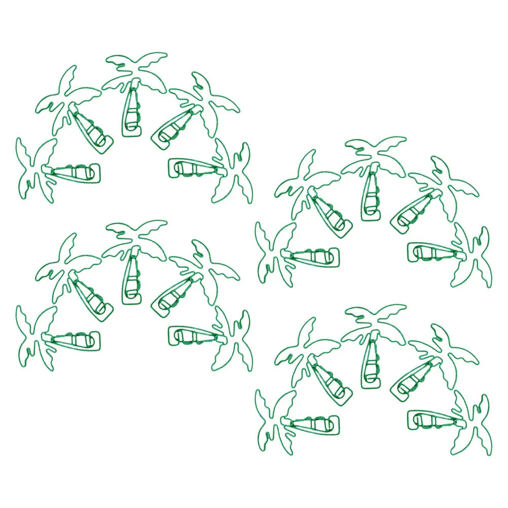 Segnalibro di carta con palma da 20 pezzi Segnalibri in metallo per ufficio scuola Clip di cancelleria a forma di albero carino Pianificatore di cartelli decorativi