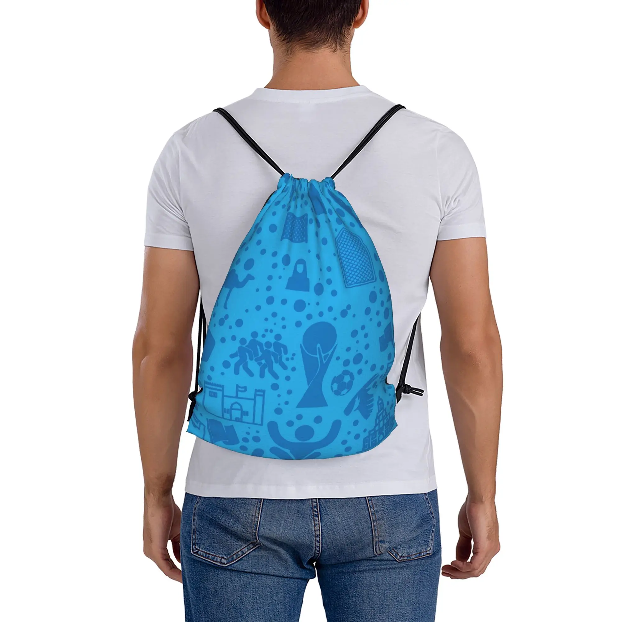 Soccer Football Fan Merch 8  Portable Travel Drawstring Backpack Riding Backpack Gym Shoes Drawstring Bags