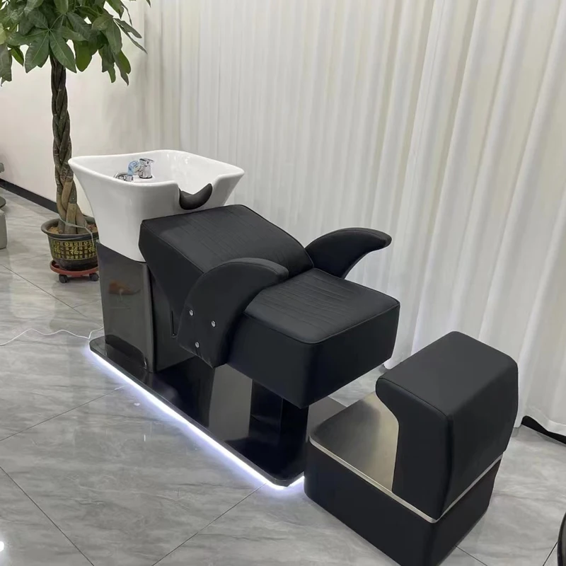 Recliner Hairdressing Shampoo Chairs Barber Shop Thai Dedicated Hair Salon Shampoo Chairs Sandalye Hair Salon Furniture QF50SC