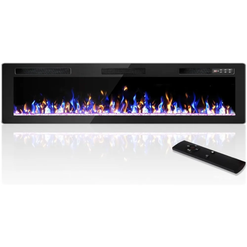 

Electric Fireplace,Ultra-Thin Fire Places Electric Fireplace Inserts Recessed and Wall Mounted with Remote Control &Touch Screen