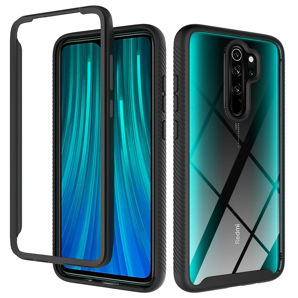 2 in 1 Hybrid Rugged Armor Shockproof Case For Redmi Note 8 9 Pro 9s 9A 9C 10A 10C TPU Frame Hard Plastic Protective Back Cover