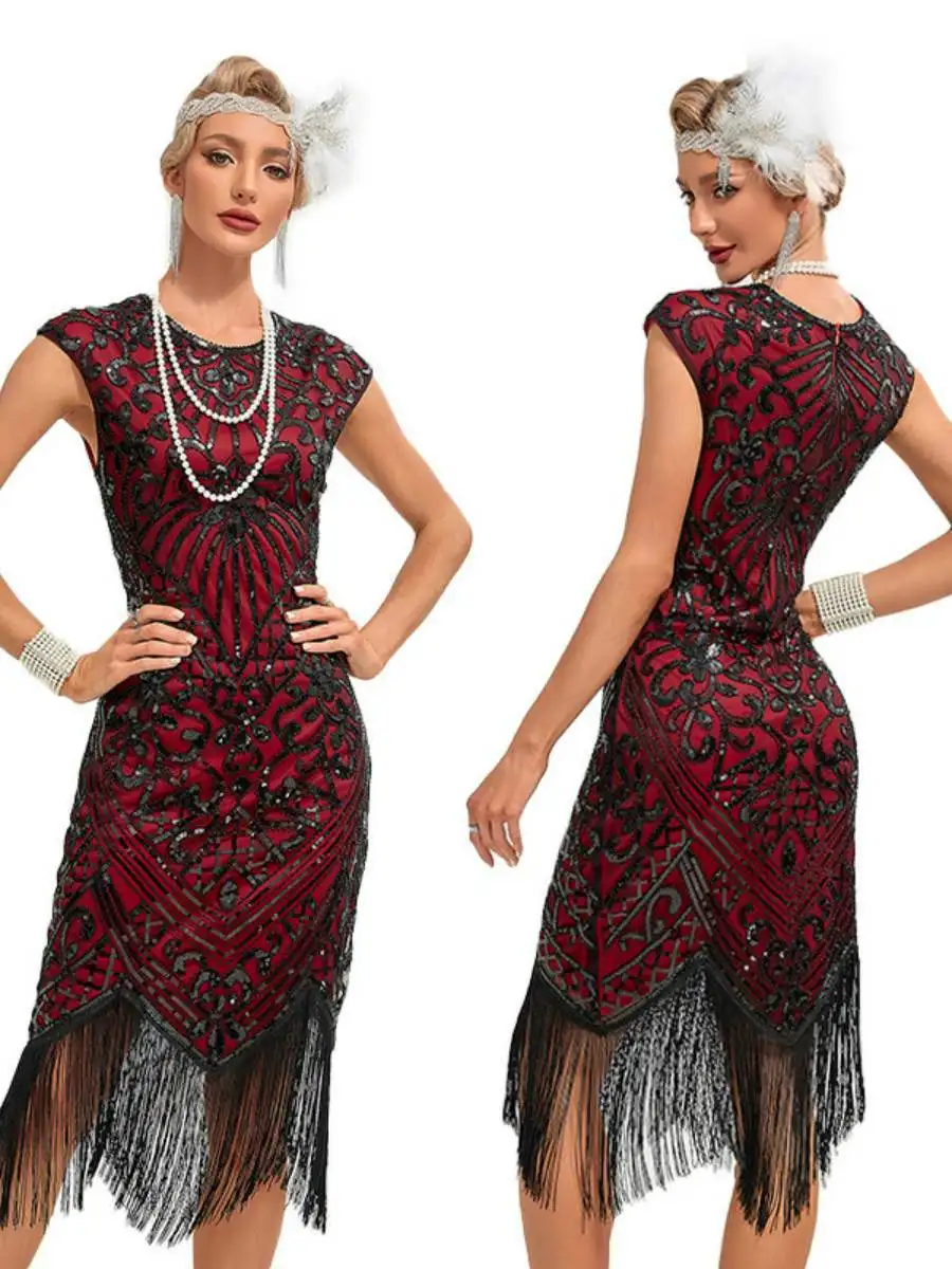 

Бальное платье большого размера с кисточками и пайетками Dr 920s в стиле ретро, бальное платье Ele ort, юбка Sle с низкой талией, женское Dr