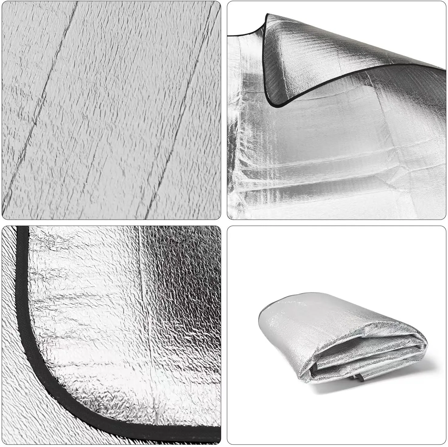Wind Tour Outdoor Double-Sided Moisture-Proof Aluminum Foil Foam Pad Waterproof and Insulating Foil Mat Picnic Mat Camping Mat for Beach Tent and Camping