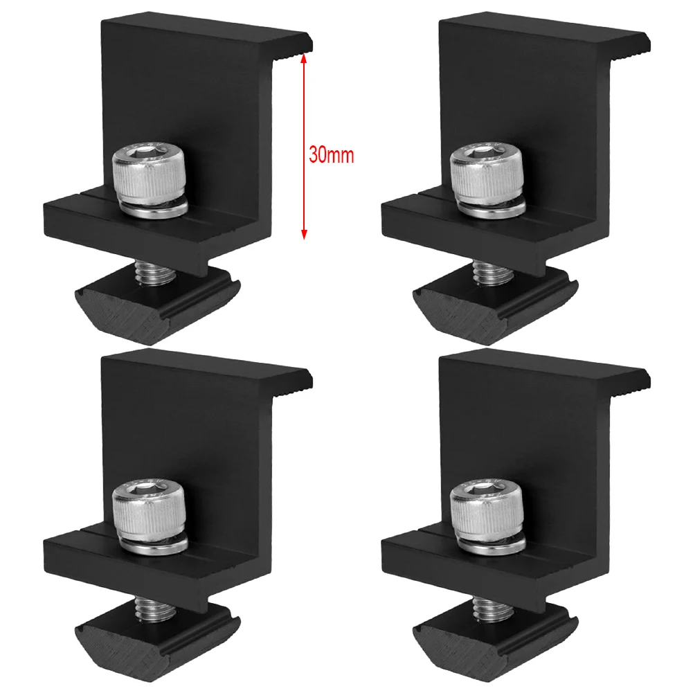 30/35mm Solar Modules PV Bracket Trapezoidal Sheet Flat Roof Aluminium Mounting Rail End Clamp PV Solar Panel Mount Accessories