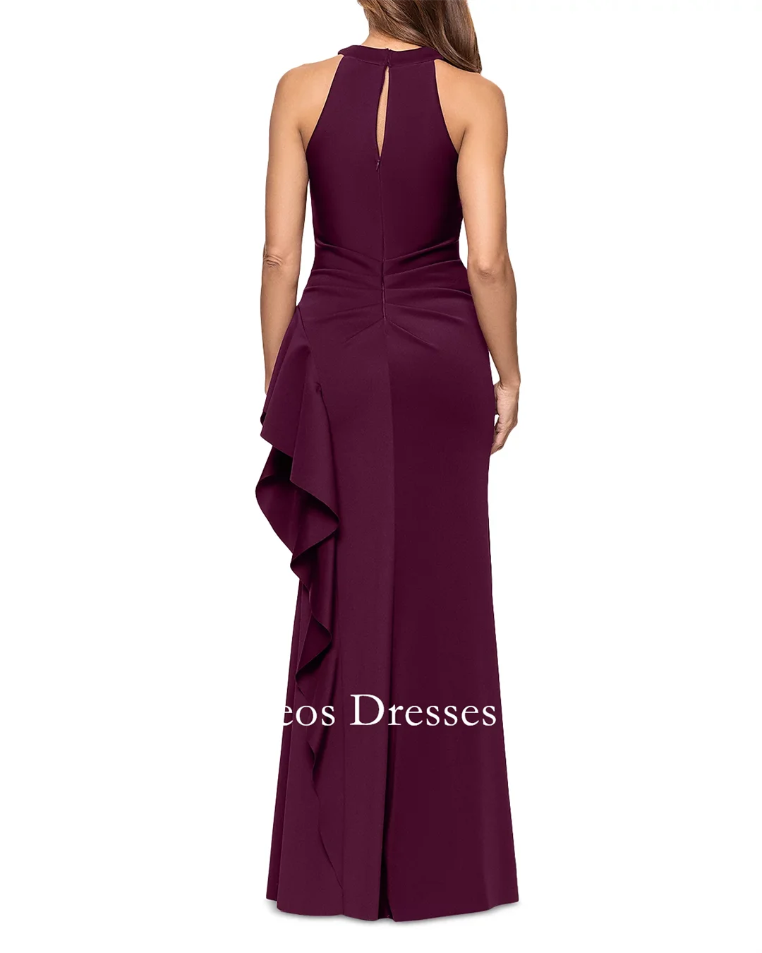 2025 مخصص كاره الرقبة الكشكشة النبيذ الأحمر حورية البحر فساتين لحضور الحفلات الموسيقية مساء فستان المرأة فساتين السهرة فستان الحفلات الرسمية #2