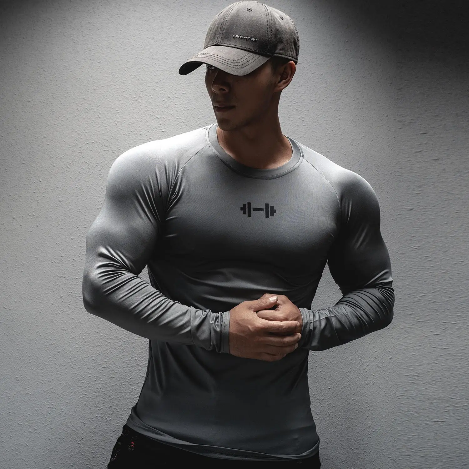 Spring and autumn new long sleeve T-shirt men\'s muscle sports leisure running fitness training fast dry  long sleeve men tops