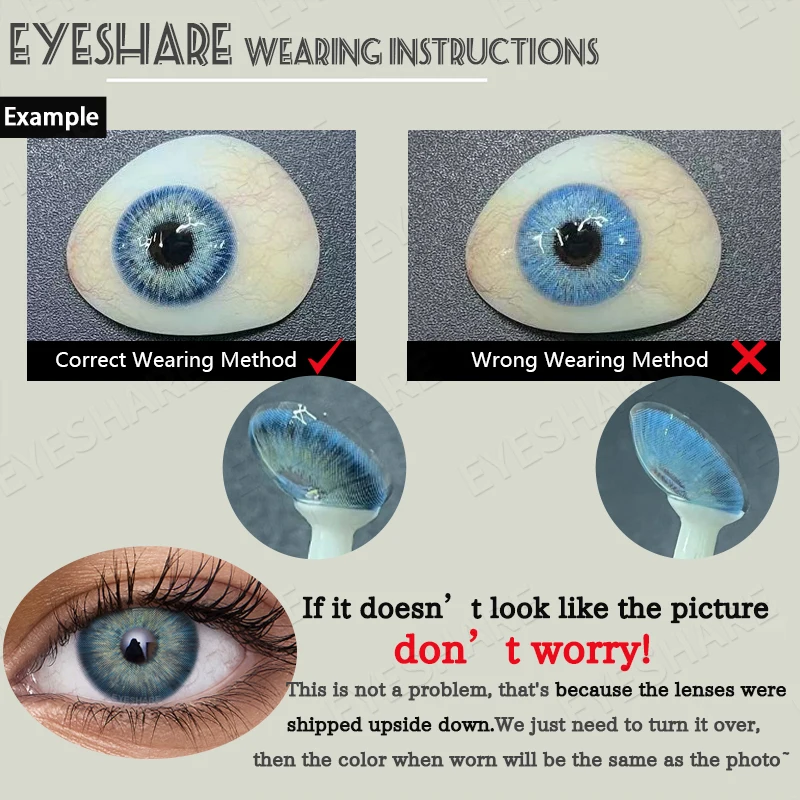 EYESHARE lensa kontak berwarna mode lensa abu-abu kontak coklat lensa mata biru lensa kontak riasan warna-warni tahunan 2 buah/pasang