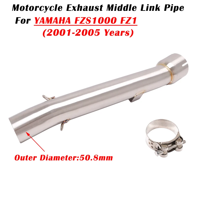 Slip On For YAMAHA FZS1000 FZ1 2001 2002 2003 2004 2005 Motorcycle Exhaust Escape System Modified Muffler 51mm Middle Link Pipe