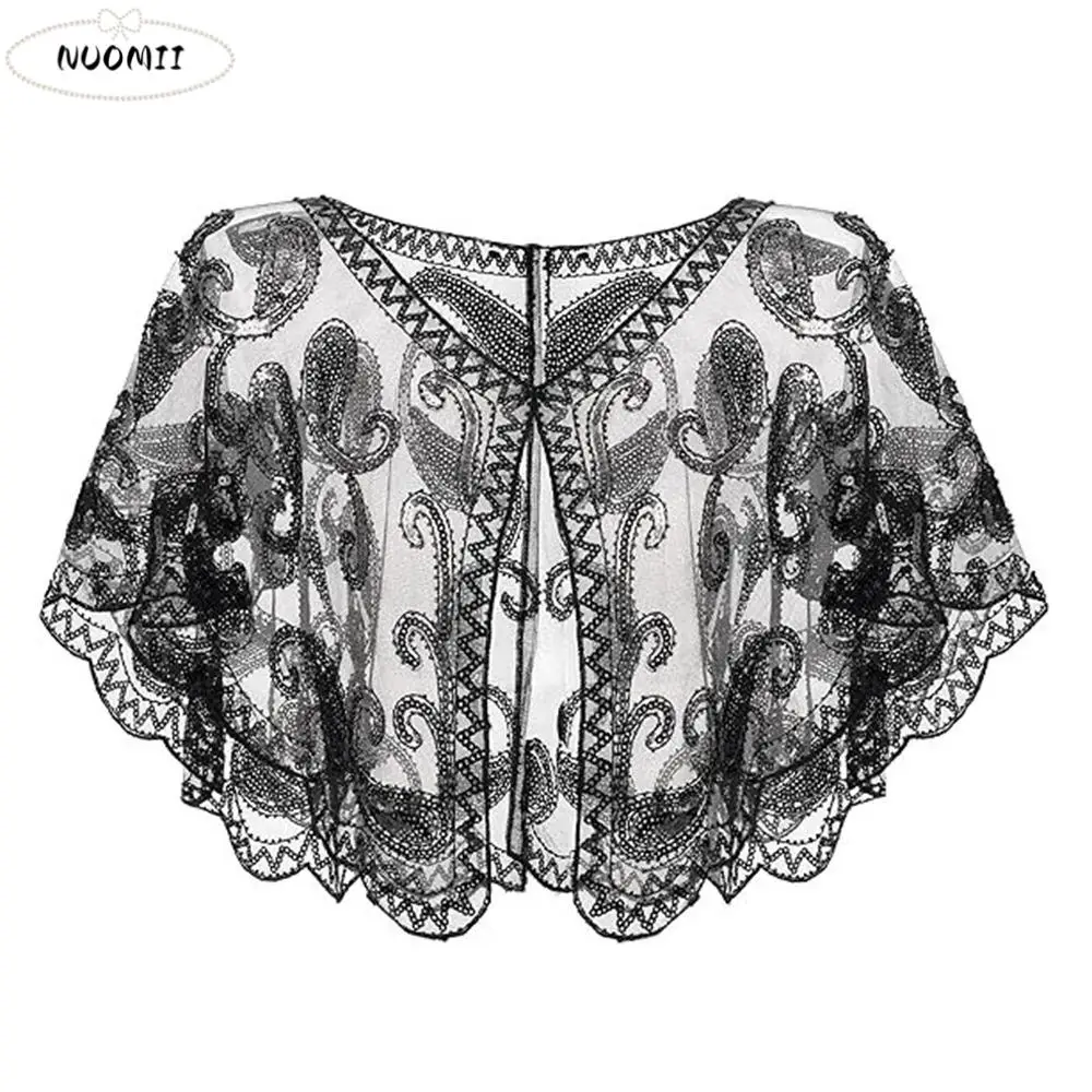 

Пальто-пончо с блестками в стиле ретро, винтажный стиль, блестящие блестки, расшитая бисером, короткая накидка, вышивка, блестки, шали с кисточками