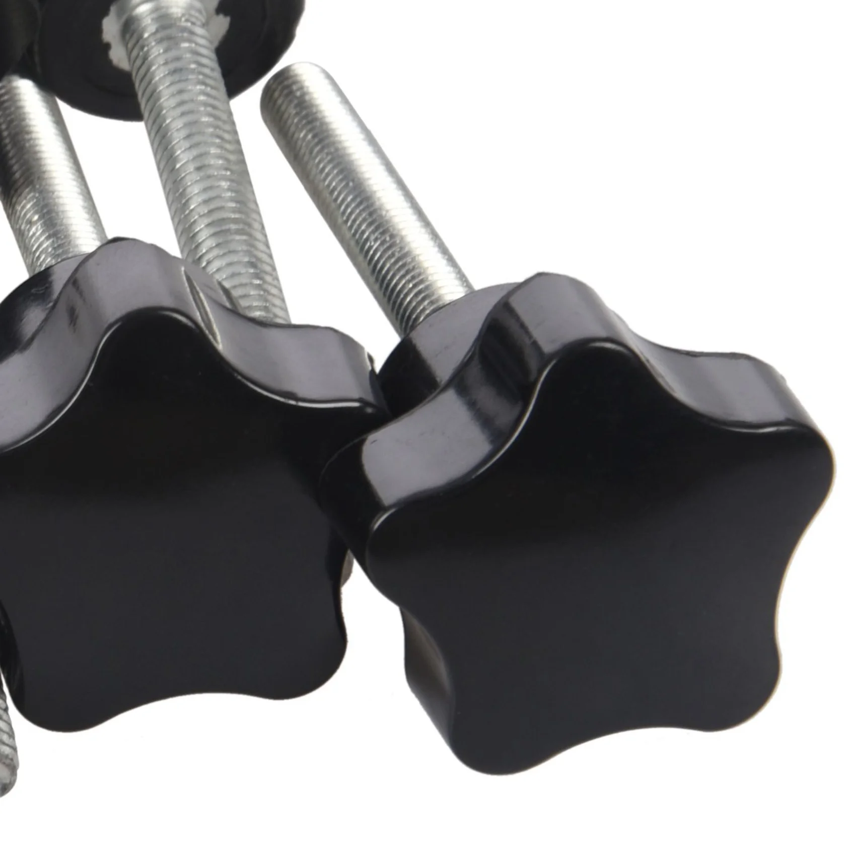DT17 24 Pcs M6 x 50 mm Locking Star-Shaped Plastic Head Male Thread Knob Grip 32mm Head Diameter