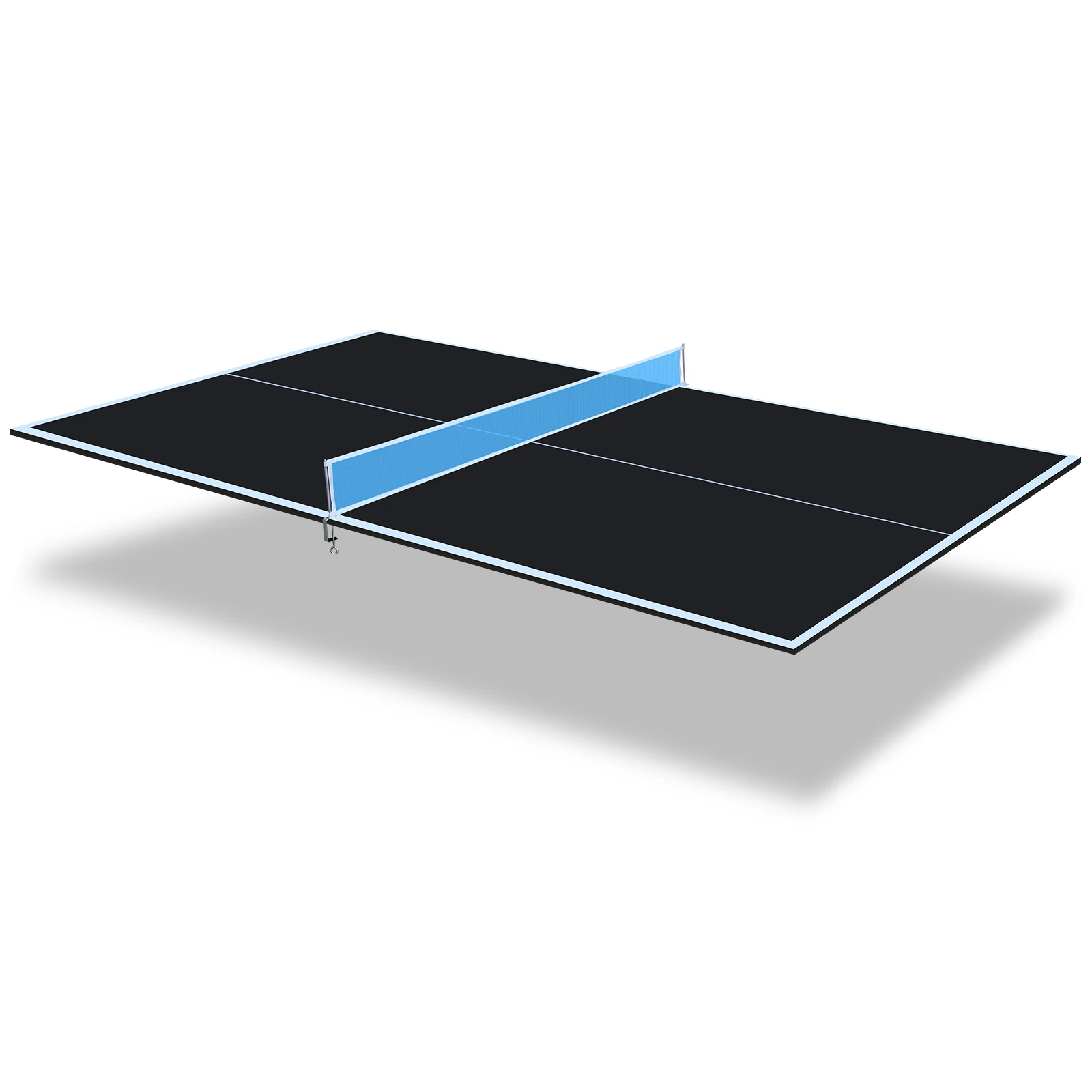 

Alixeperss Store 8.5ft Black Mid-Size Ping Pong Conversion Top Foldable & Portable Table Tennis Table Top for Indoor Games