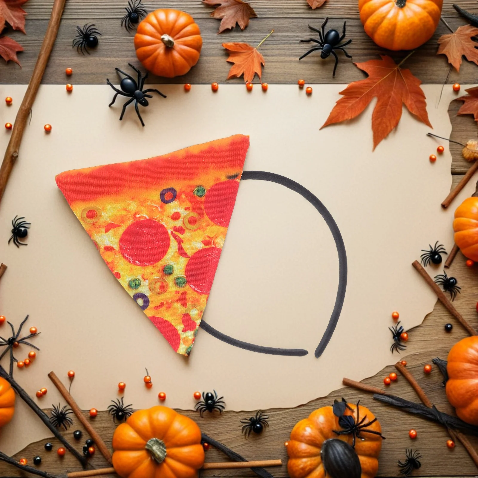 2Pcs Pizza Headband Silly Crazy Hat Halloween Christmas Costume Accessories Adults Kids Decorations