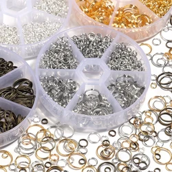 500-690pcs Iron Open Jump Rings DIY Jewelry Findings Kit Double Loops Split Rings Connectors for DIY Jewelry Making Accessories
