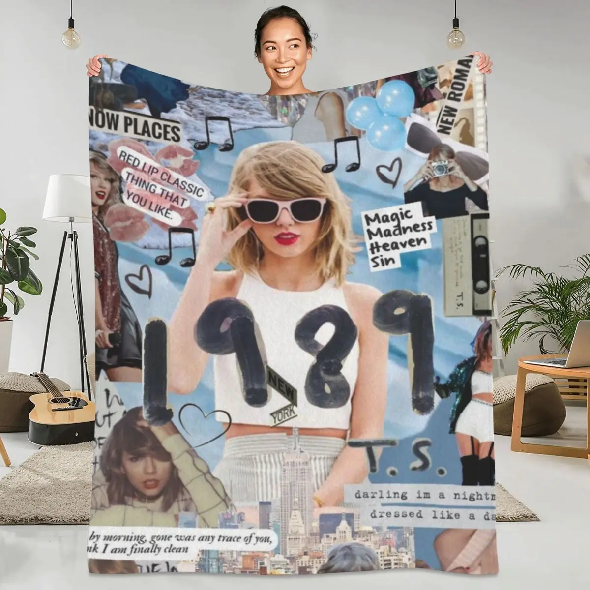 

Warm Soft Blankets Travel Office T-Taylor-Swift Throw Blanket Idol Music Flannel Bedspread Couch Chair Colorful Sofa Bed Cover