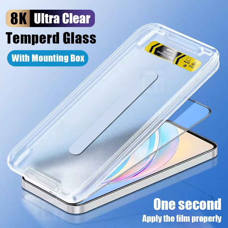 20D One-click Installation Tempered Glass For Honor X8b X8a X7b X7a X6a X9 X5 Screen Protector 90 GT 70 Lite With Alignment Box