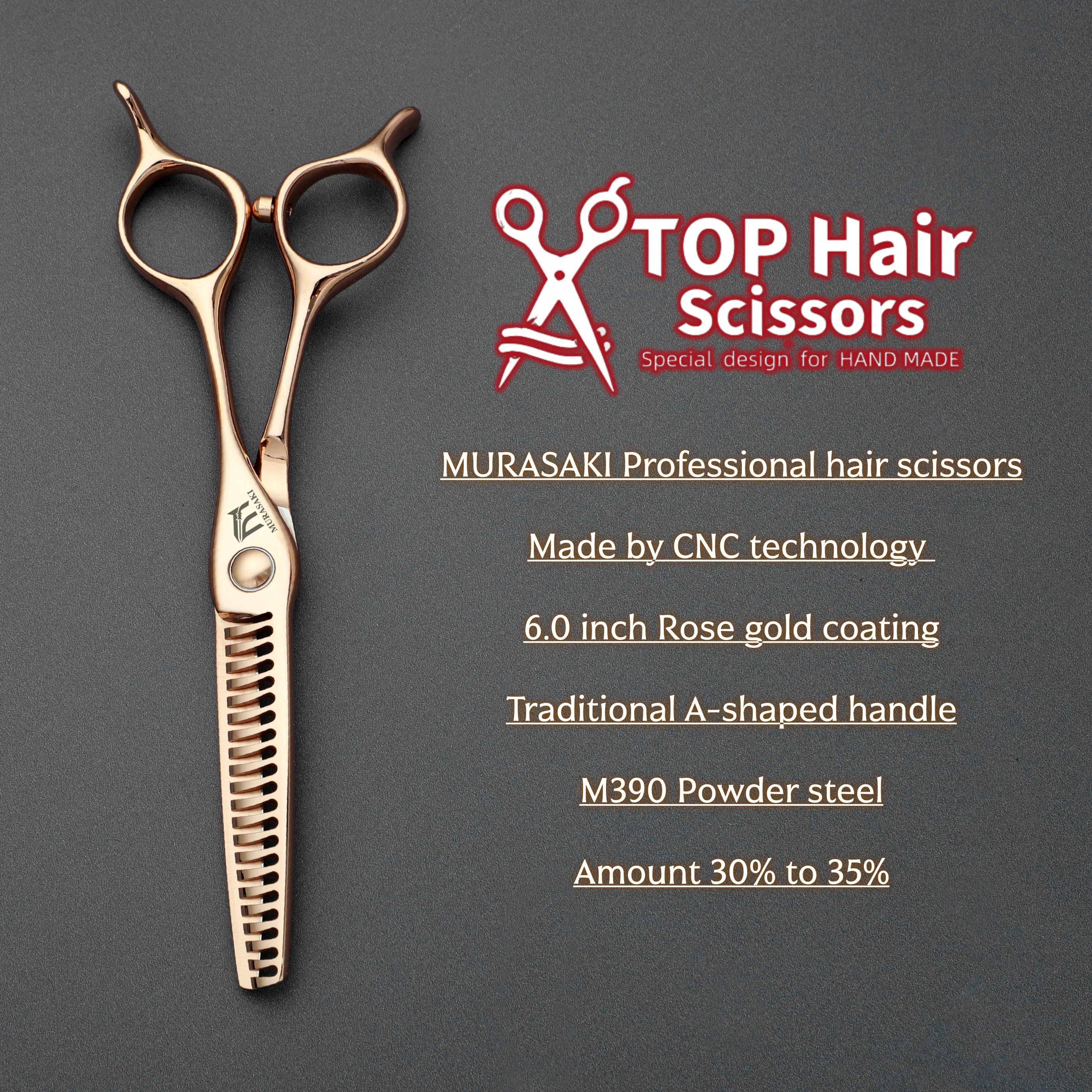 murasaki-professional-cnc-hairdressing-scissors，60-inch-rose-gold-coating-thinning-shears，made-by-top-level-m390-powder-steel