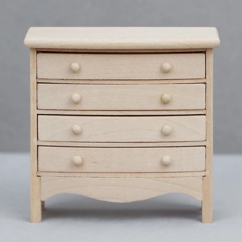 1Pc Dollhouse Miniature Storage Cabinet Drawers Model Doll House Bedroom Bedside Table Series Furniture Decor Toy Accessories
